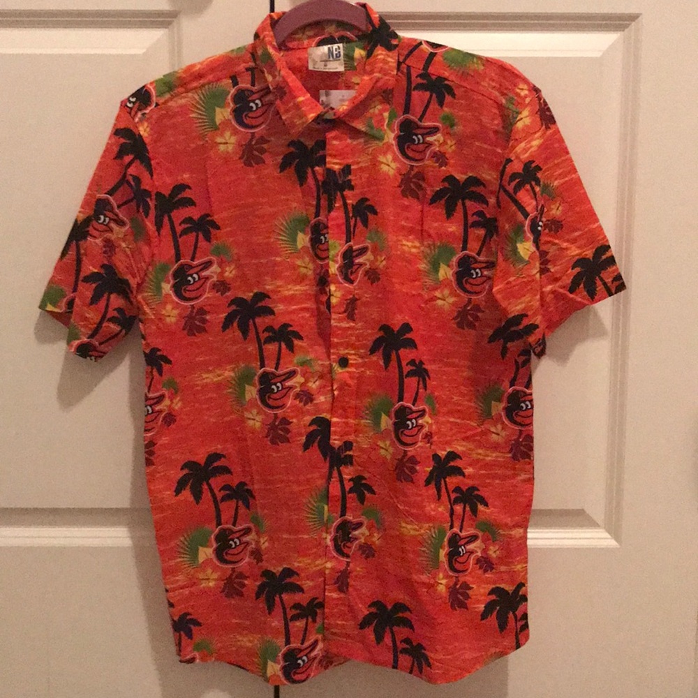 Baltimore Orioles Hawaiian Button Down Shirt